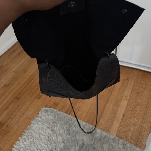 Convertible Black Leather Crossbody Bag Braided Chain Shoulder Bag Purse - Picture 13 of 14